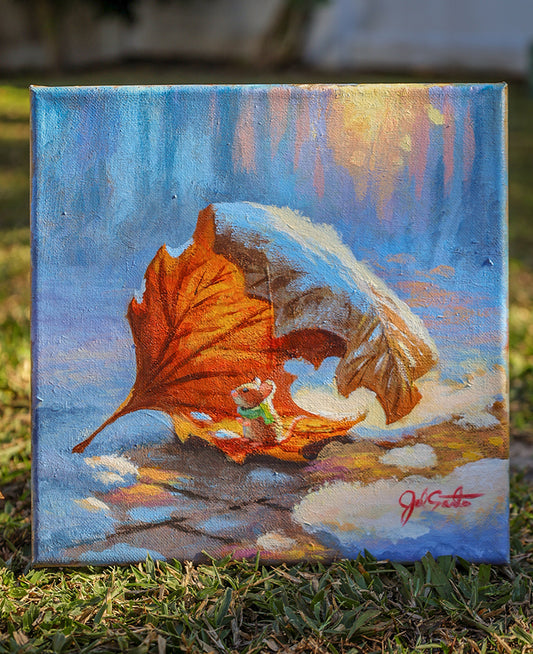 Shelter - Autumn Leaf — Original 10x10 Canvas Painting