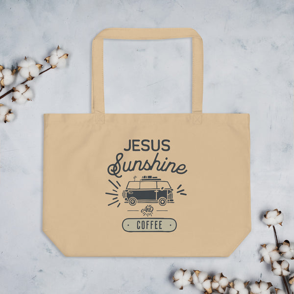 Jesus Sunshine Coffee Large organic tote bag